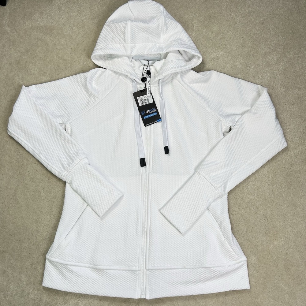 IBKUL Jacket Womens Small Popcorn Zip Hoodie Stain Resistant Outdoor Training